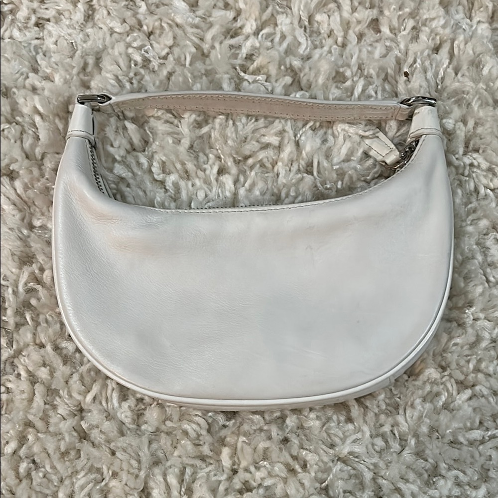 Staud White Leather Shoulder Bag